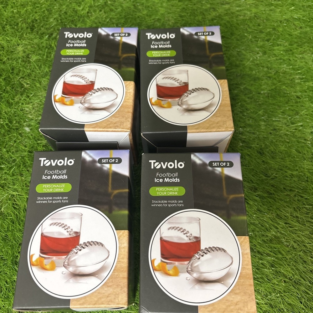 Tovolo Football Ice Molds Lot Of 4 Each Has 2 Molds (8 Total) NEW Whiskey Ice
